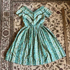 Vintage 1950’s 1960’s homemade novelty print cotton sundress